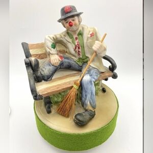 Vintage Porcelain Music Box, Clyde The Clown